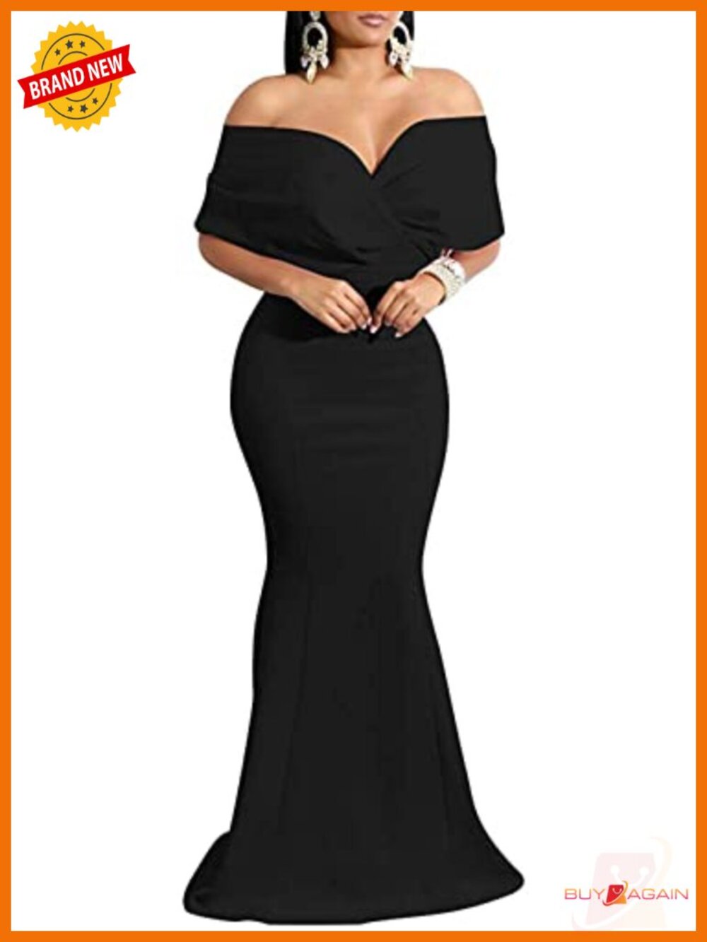 Off Shoulder Mermaid Evening Gown Floor Length Formal Dress